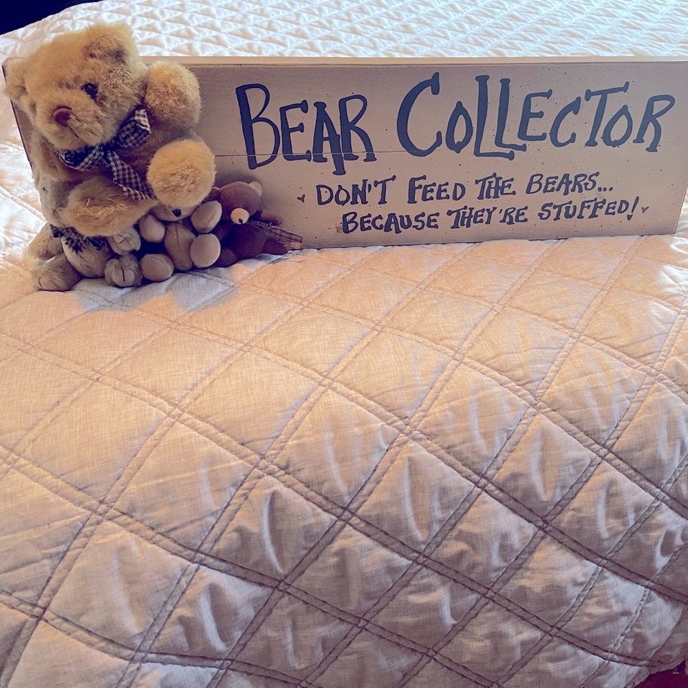 Handmade wooden bear collector sign